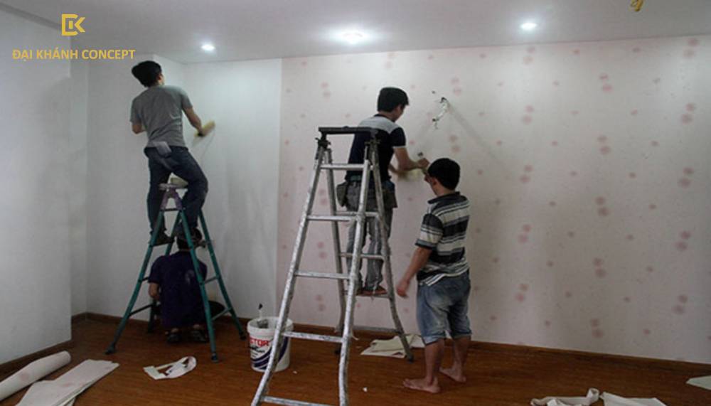 Dịch vụ dán giấy dán tường tại Đại Khánh Concept