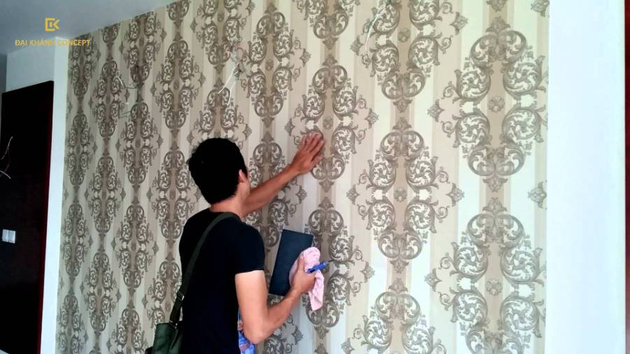 Quá trình thi công giấy dán tường cách nhiệt