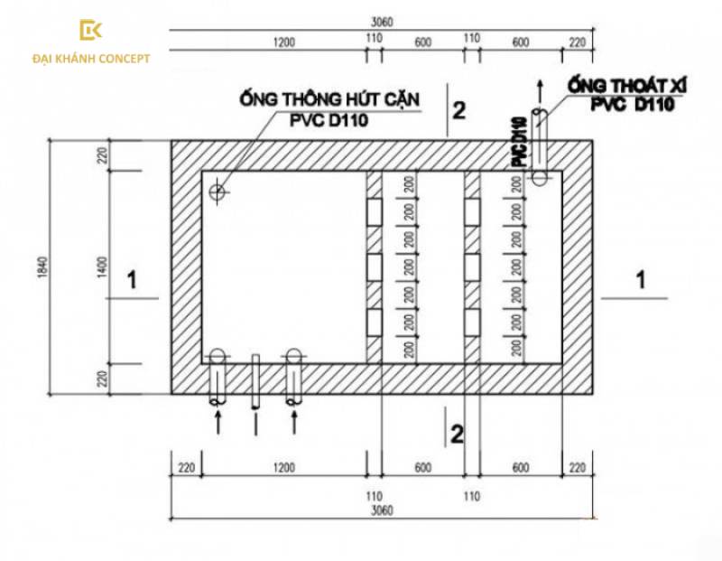 Chi tiết mặt bằng lát sàn WC