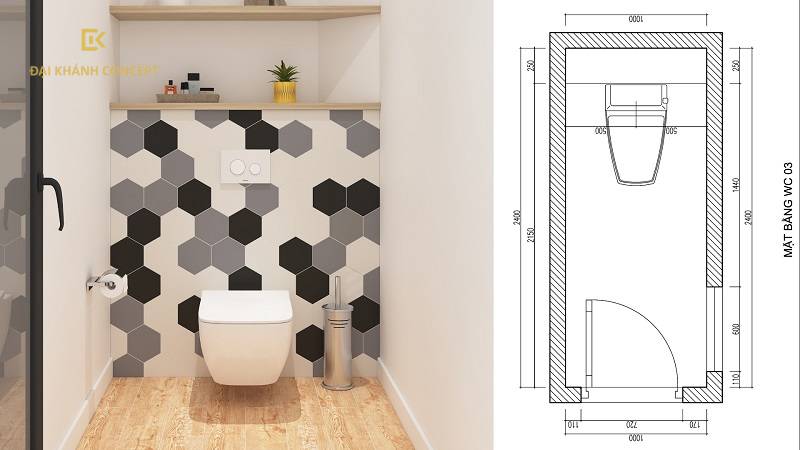 Chi tiết mặt bằng lát sàn WC