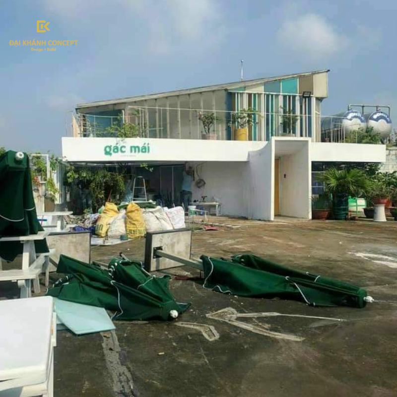 Dự án quán cà phê sân thượng gác mái