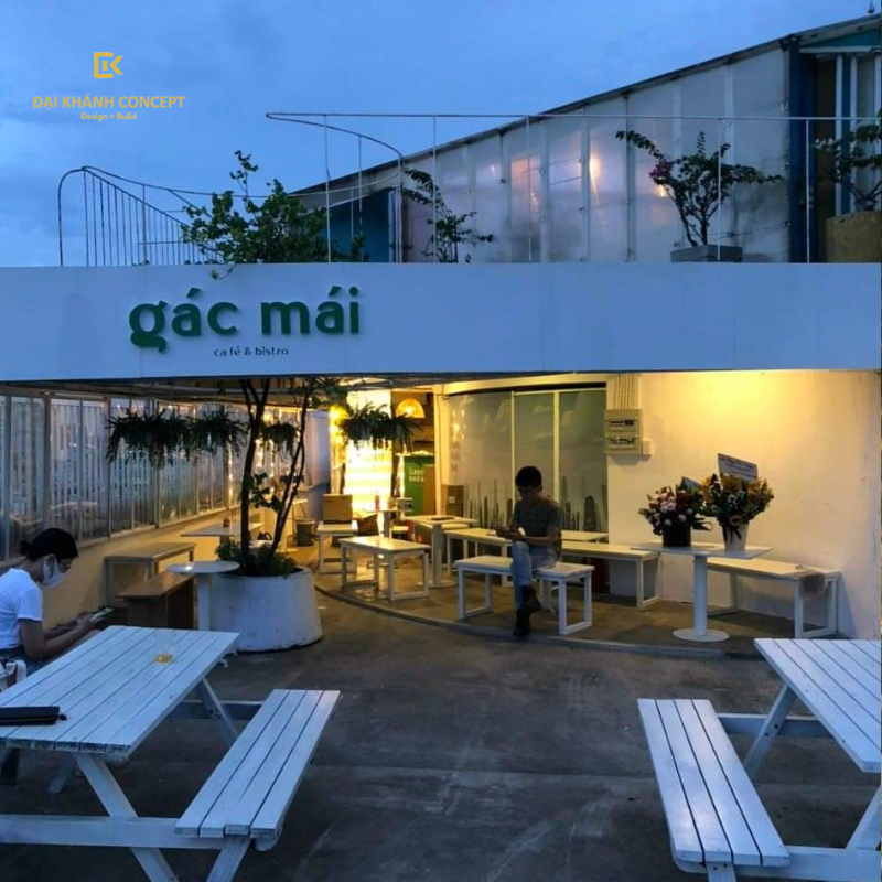 Dự án quán cà phê sân thượng gác mái